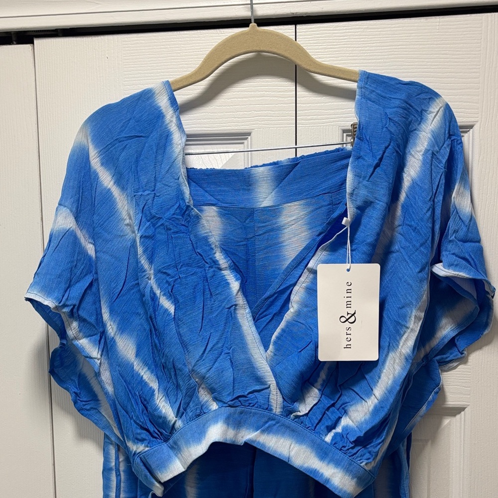 Blue Tie-Dye Beachy Pant Set